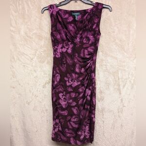 Lauren Ralph Lauren Purple Floral Midi Dress